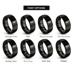 font options for inside engraving on black bottle pourer rings