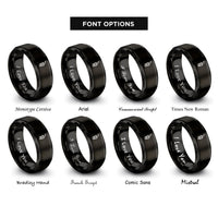 font options for inside engraving on black bottle pourer rings