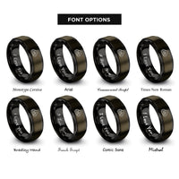 font options for inside engraving on gunmetal & black boulder field cluster rings