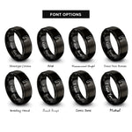 font options for inside engraving on black boundary dashed line rings