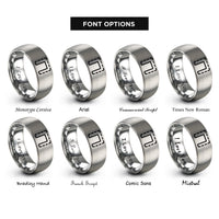 font options for inside engraving on grey boundary dashed line rings