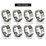 font options for inside engraving on silver boundary dashed line rings