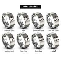 font options for inside engraving on silver boundary dashed line rings