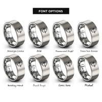 font options for inside engraving on gray bow arrow rings