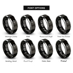 font options for inside engraving on black & grey bow bearing arrow rings