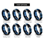 font options for inside engraving on blue & gray bow pins rings
