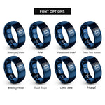 font options for inside engraving on blue bow pins rings