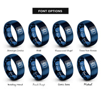 font options for inside engraving on blue bow pins rings