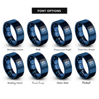 font options for inside engraving on blue bow pins rings
