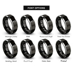 font options for inside engraving on black & silver bowl of hygieia rings