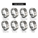 font options for inside engraving on gray bowline knot rings