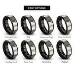 font options for inside engraving on black & grey box cutter rings
