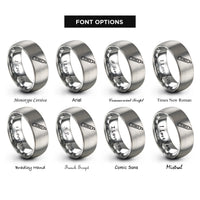 font options for inside engraving on gray box cutter rings