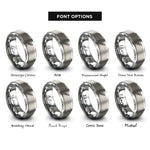 font options for inside engraving on gray box cutter rings