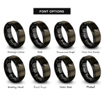 font options for inside engraving on gunmetal & black box cutter rings