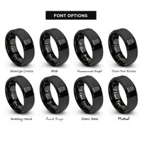 font options for inside engraving on black box grater rings