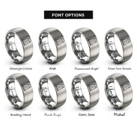font options for inside engraving on gray box grater rings