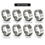 font options for inside engraving on grey box jellyfish rings