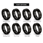 font options for inside engraving on black box joint rings