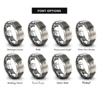 font options for inside engraving on grey box joint rings