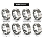 font options for inside engraving on silver box jump rings