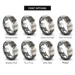 font options for inside engraving on gray box wrench rings