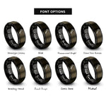 font options for inside engraving on gunmetal & black box wrench rings
