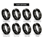 font options for inside engraving on black & gray boxer rings