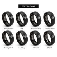font options for inside engraving on black boxer rings