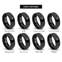 font options for inside engraving on black boxer rings