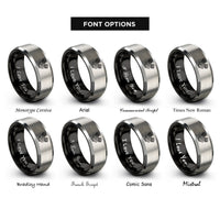 font options for inside engraving on black & grey boxer engine rings