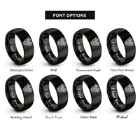 font options for inside engraving on black boxer engine rings
