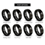 font options for inside engraving on black boxer engine rings