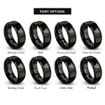 font options for inside engraving on black boxer engine rings