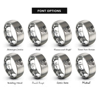 font options for inside engraving on silver boxer engine rings