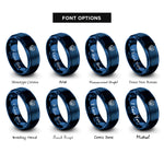 font options for inside engraving on blue boxing emblem gloves rings
