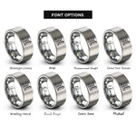 font options for inside engraving on gray boxing post rings