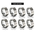 font options for inside engraving on gray boxing uppercut silhouette rings