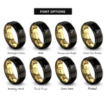 font options for inside engraving on black & gold boy dad rings