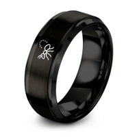 Boyfriend And Girlfriend Promise Rings – black tungsten ant trail ring
