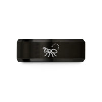 matching rings for couples – black tungsten ant trail wedding band