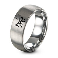 Boyfriend And Girlfriend Promise Rings – grey tungsten ant trail ring