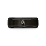 matching rings for couples – black tungsten metronome wedding band
