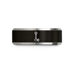 men’s tungsten promise ring – black & grey tungsten sway bar disconnect wedding band