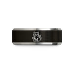 best birthday presents boyfriend – black & silver tungsten cat fishbone sitting wedding band