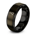gunmetal & black tungsten ice tongs ring
