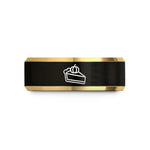 special birthday presents – black & gold tungsten pumpkin pie wedding band