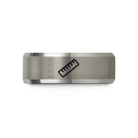 unique presents for boyfriend – black & gray tungsten ruler wedding band