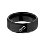 best presents for couples – black tungsten ruler wedding band
