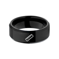 best presents for couples – black tungsten ruler wedding band